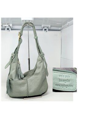 Cut N Paste Green Bag Purse Leather Hobo Sage Shoulder
